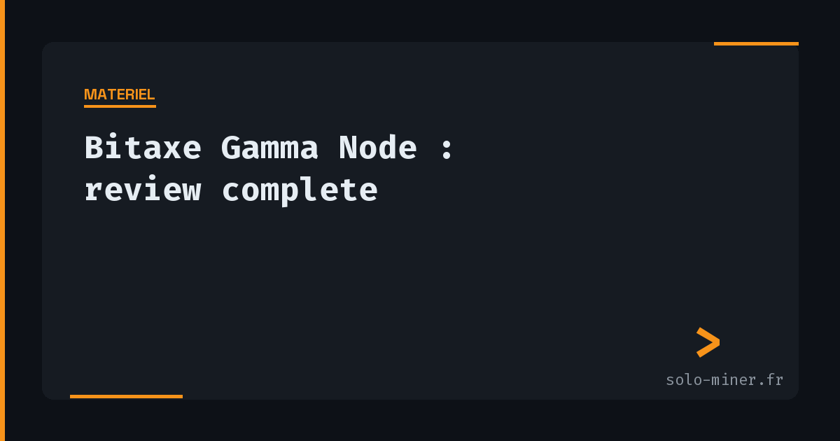 Bitaxe Gamma Node : mineur ASIC et nœud Bitcoin dans un seul appareil