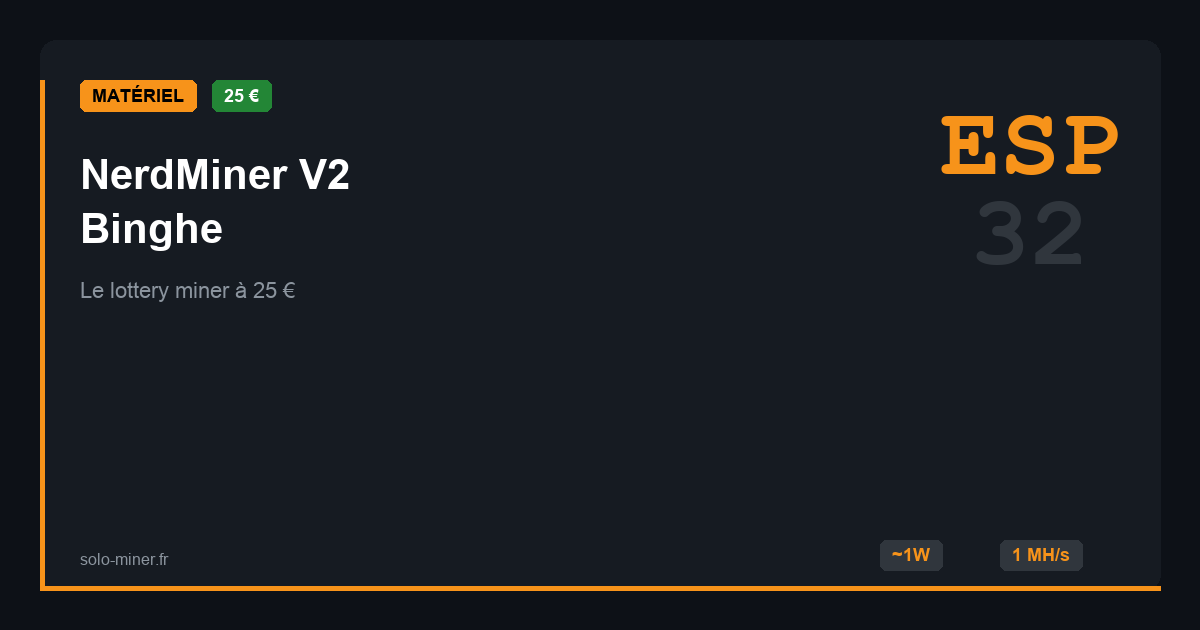 Mon avis sur le NerdMiner V2 Binghe : le lottery miner à 25 €